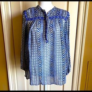MOVING SALE Lucky brand blue with beads boho tunic